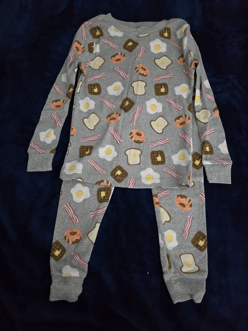 wonder nation Grey Breakfast Print Kids Pajama Set